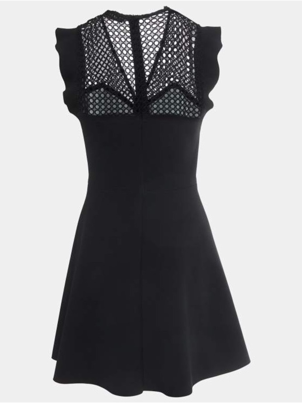 Sandro Lace Inset Mini Dress in Black